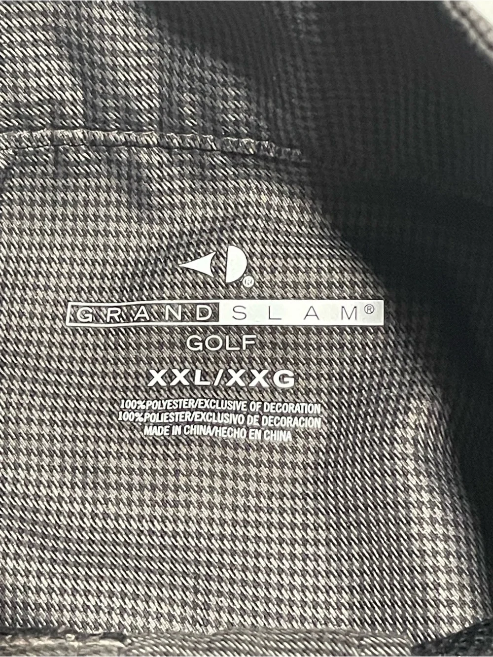 Grand Slam Golf Mens XXL Gray Black Houndstooth Quarter Zip Windbreaker Pullover